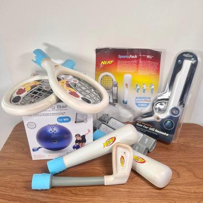 LOT 144B: Wii Sports Accessories: Bowling Ball, Nerf Sports & More