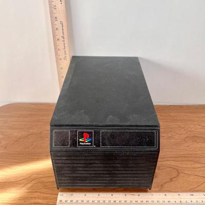 LOT 145B: Playstation Game Storage Box w/ PS1 NFL Gameday '98 & PS2 Games - Madden 2005 & 2006