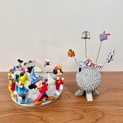 LOT 146B: Disney Collectibles: 1983 Art of Disney Table Book, Candle Holder, Photo Frames & Epcot Note Holder