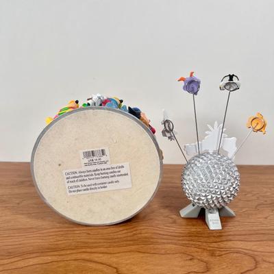 LOT 146B: Disney Collectibles: 1983 Art of Disney Table Book, Candle Holder, Photo Frames & Epcot Note Holder