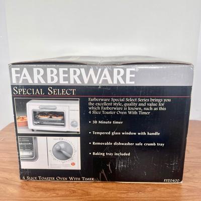 LOT 148B: NIB Faberware Special Select Toaster Oven Model FST0400