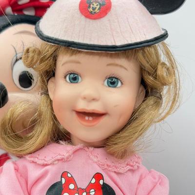 LOT 163B: Vintage Disney Minnie Mouse w/ Child Ashton Drake Galleries Porcelain Doll Set
