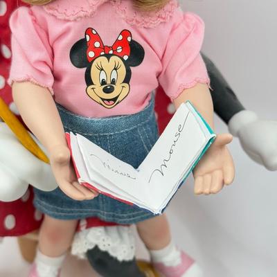LOT 163B: Vintage Disney Minnie Mouse w/ Child Ashton Drake Galleries Porcelain Doll Set