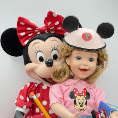 LOT 163B: Vintage Disney Minnie Mouse w/ Child Ashton Drake Galleries Porcelain Doll Set