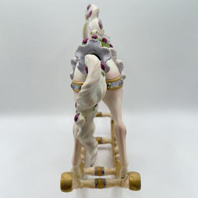 LOT 167B: The Franklin Mint Victorian Rose Porcelain Rocking Horse
