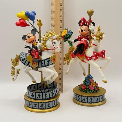LOT 176B: Disney Hamilton Mickey & Friends Magical Carousel Collection Porcelain Horse Sculptures - “Mickey’s Musical Ride” 1207...