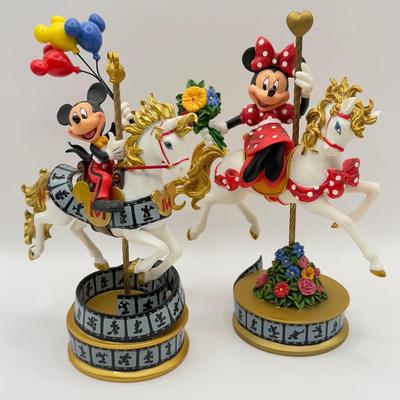 LOT 176B: Disney Hamilton Mickey & Friends Magical Carousel Collection Porcelain Horse Sculptures - “Mickey’s Musical Ride” 1207...