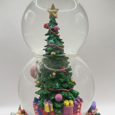 LOT 178B: Disney Christmas Classic Character “Mickey Mouse March” Musical Double Tier Snowglobe