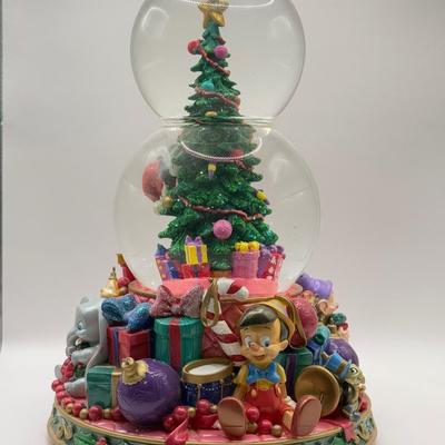 LOT 178B: Disney Christmas Classic Character “Mickey Mouse March” Musical Double Tier Snowglobe