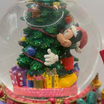 LOT 178B: Disney Christmas Classic Character “Mickey Mouse March” Musical Double Tier Snowglobe