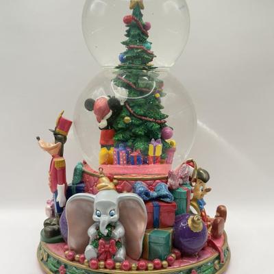 LOT 178B: Disney Christmas Classic Character “Mickey Mouse March” Musical Double Tier Snowglobe