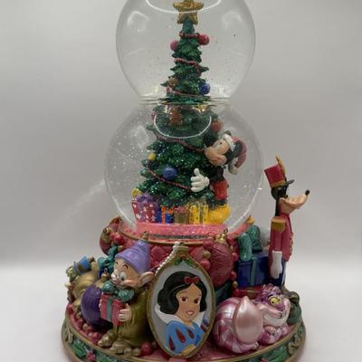 LOT 178B: Disney Christmas Classic Character “Mickey Mouse March” Musical Double Tier Snowglobe