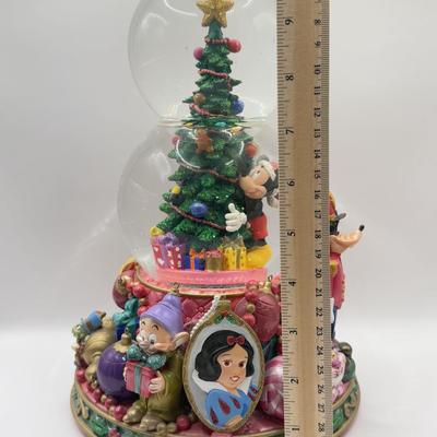 LOT 178B: Disney Christmas Classic Character “Mickey Mouse March” Musical Double Tier Snowglobe