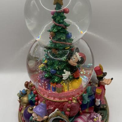 LOT 178B: Disney Christmas Classic Character “Mickey Mouse March” Musical Double Tier Snowglobe