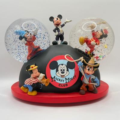 LOT 179B: Disney Mickey Mouse Club Ear Hat “Mickey Mouse March” Musical Snow Globe