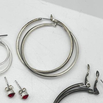 LOT 189J: Large Earring Collection: Hoops in Various Colors and Sizes and More