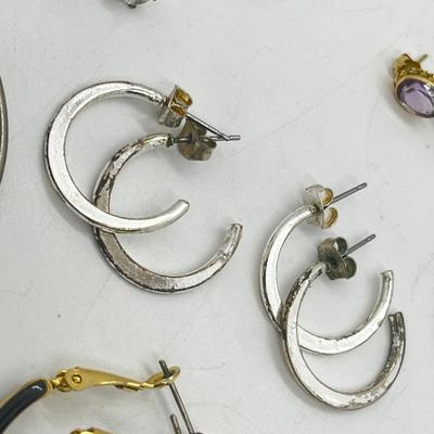 LOT 189J: Large Earring Collection: Hoops in Various Colors and Sizes and More