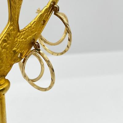 LOT 193J: 10K Yellow Gold Double Hoop Earrings