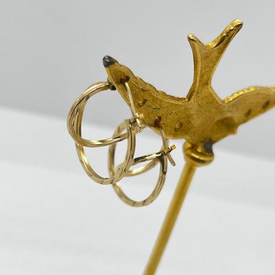 LOT 193J: 10K Yellow Gold Double Hoop Earrings