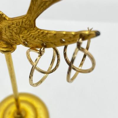 LOT 193J: 10K Yellow Gold Double Hoop Earrings