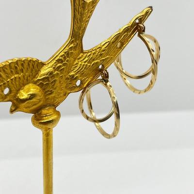 LOT 193J: 10K Yellow Gold Double Hoop Earrings