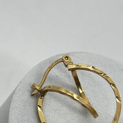 LOT 193J: 10K Yellow Gold Double Hoop Earrings