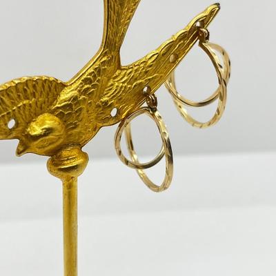 LOT 193J: 10K Yellow Gold Double Hoop Earrings