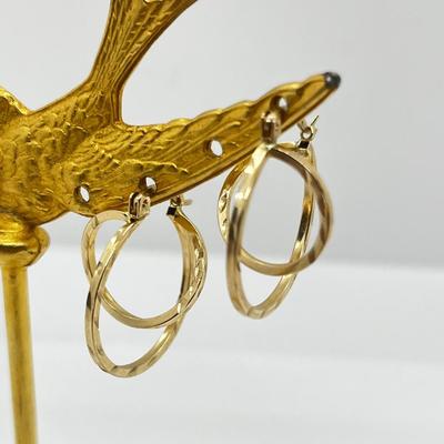 LOT 193J: 10K Yellow Gold Double Hoop Earrings