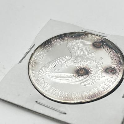 LOT 196J: 1984 Englehard One Ounce .999 Fine Silver American Prospector Coin