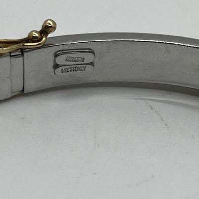 LOT 198J: 14K White and Yellow Gold Aurafin Bangle Bracelet-16.25 Grams