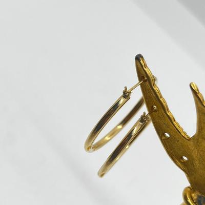 LOT 199J: 14K Classic Gold Hoop Earrings-1.7 Grams