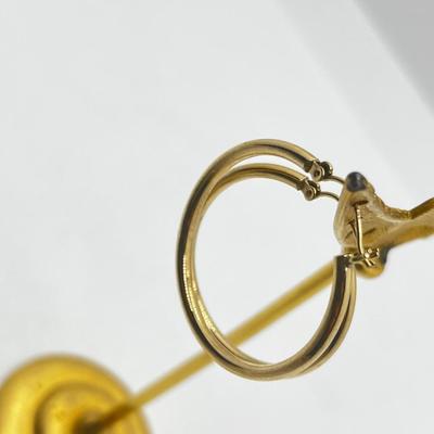 LOT 199J: 14K Classic Gold Hoop Earrings-1.7 Grams