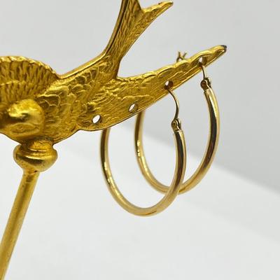 LOT 199J: 14K Classic Gold Hoop Earrings-1.7 Grams