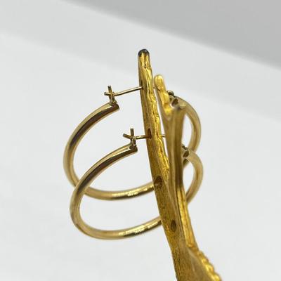 LOT 199J: 14K Classic Gold Hoop Earrings-1.7 Grams