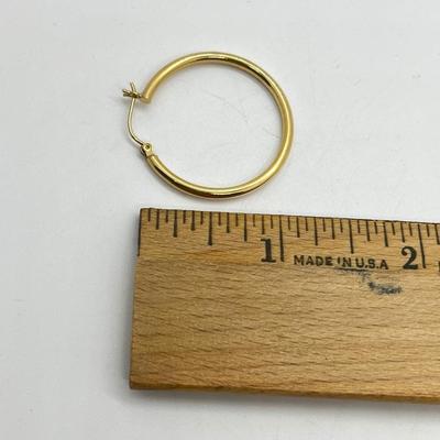 LOT 199J: 14K Classic Gold Hoop Earrings-1.7 Grams