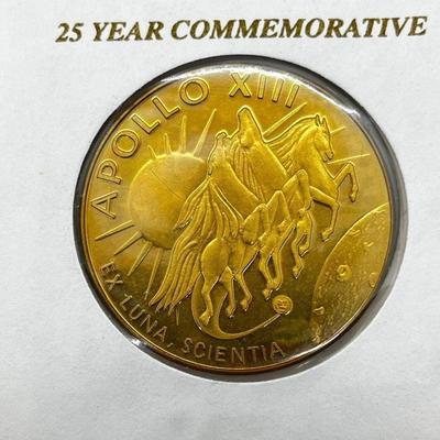 LOT 201J: Limited Edition Series Apollo 13 Silver Coin with First Day Issue April 13, 1995 Envelope and Stamp