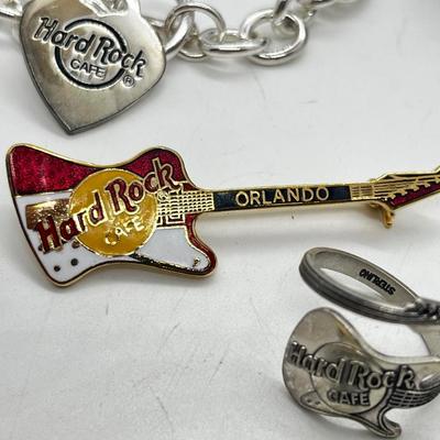 LOT 204: Hard Rock Cafe Collection Including 2 Sterling Rings