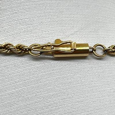 LOT 206J: 14K Yellow Gold Rope Chain and "Corvette" Charm-12.35 Grams