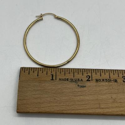 LOT 207J: 14K Yellow Gold Large Hoop Earrings-1.5 Grams