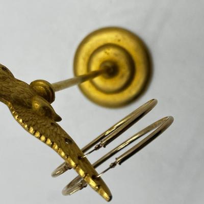 LOT 207J: 14K Yellow Gold Large Hoop Earrings-1.5 Grams