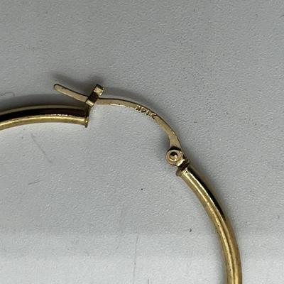 LOT 207J: 14K Yellow Gold Large Hoop Earrings-1.5 Grams