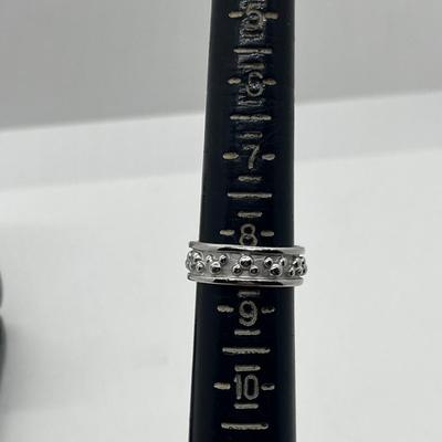 LOT 209J: Sterling Mickey Mouse Size 8.5 Ring and Sterling 18" Chain with Mickey Mouse Charm-7.93 Grams