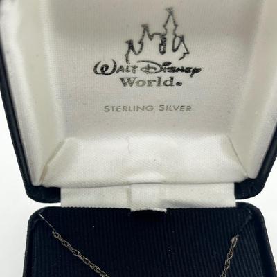 LOT 209J: Sterling Mickey Mouse Size 8.5 Ring and Sterling 18" Chain with Mickey Mouse Charm-7.93 Grams
