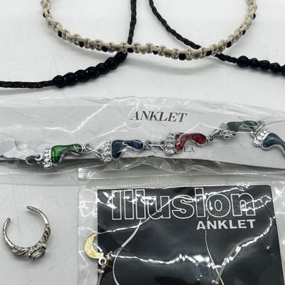 LOT 210J: Body Jewelry Collection: Ankle Bracelets, Toe Ring and Belly Button Jewelry