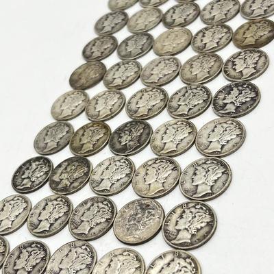 LOT 211J: 50 Mercury Dimes