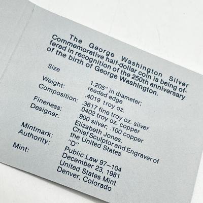 LOT 214J: George Washington Birthday .90 Silver Half Dollar