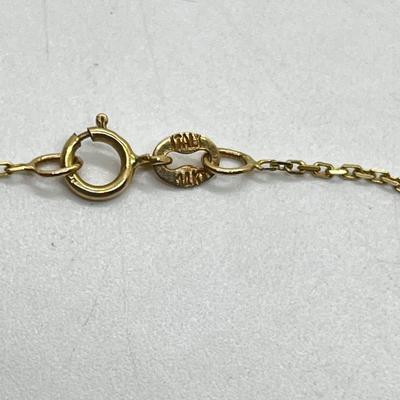 LOT 215J: 14K Yellow Gold Earrings and 16" Necklace with Beautiful Two Toned Gemstones