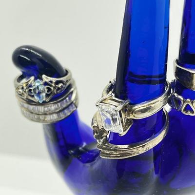 LOT 218J: Sterling Ring Collection-31.6 GTW-Sizes Vary From 5-9