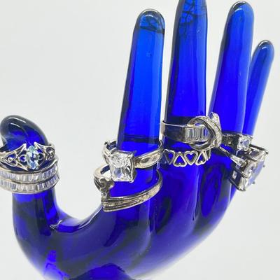 LOT 218J: Sterling Ring Collection-31.6 GTW-Sizes Vary From 5-9