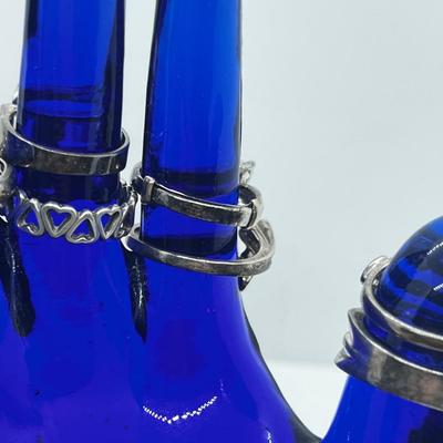 LOT 218J: Sterling Ring Collection-31.6 GTW-Sizes Vary From 5-9